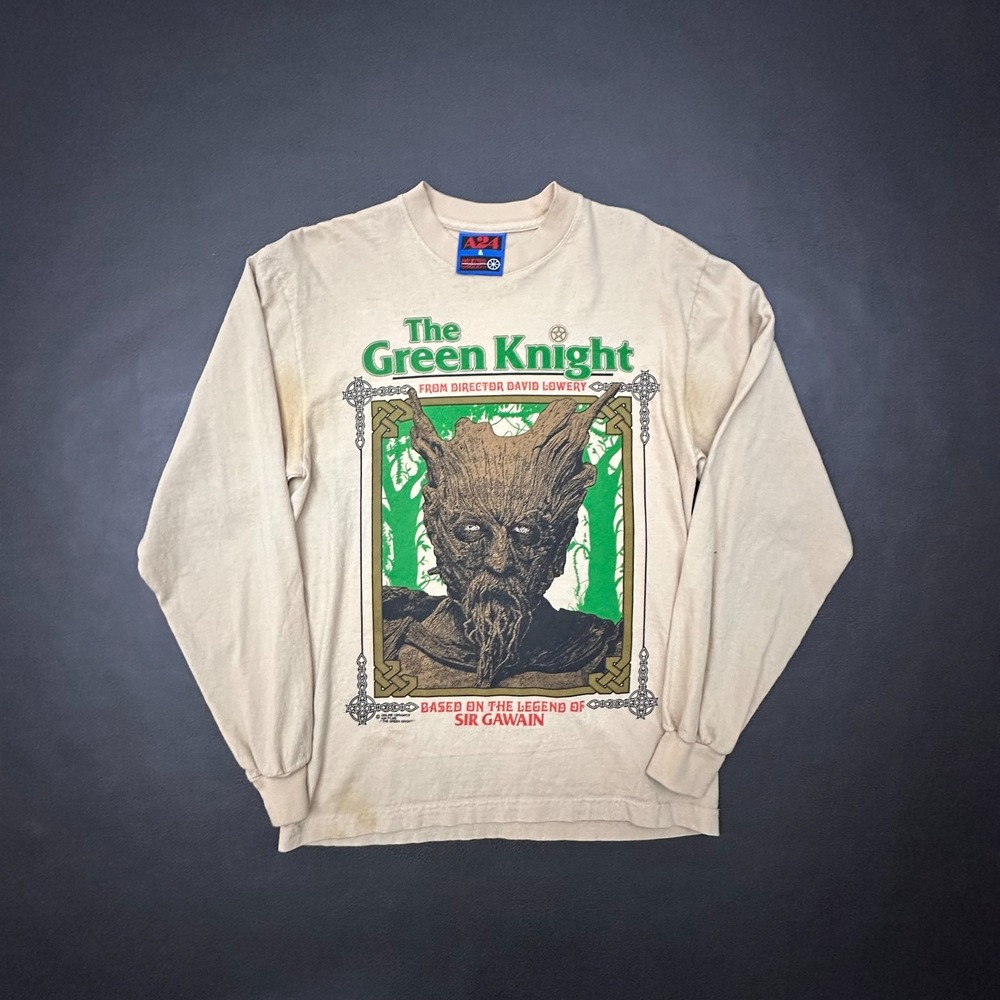 A24 x Online Ceramics T Shirt Mens Small Beige The Green Knight Horror Tee